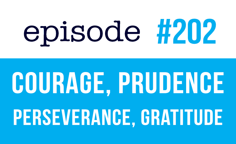 #202 Virtues in English: Gratitude, Perseverance, Courage, Prudence.